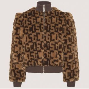GCDS FAUX FUR MINI JACKET